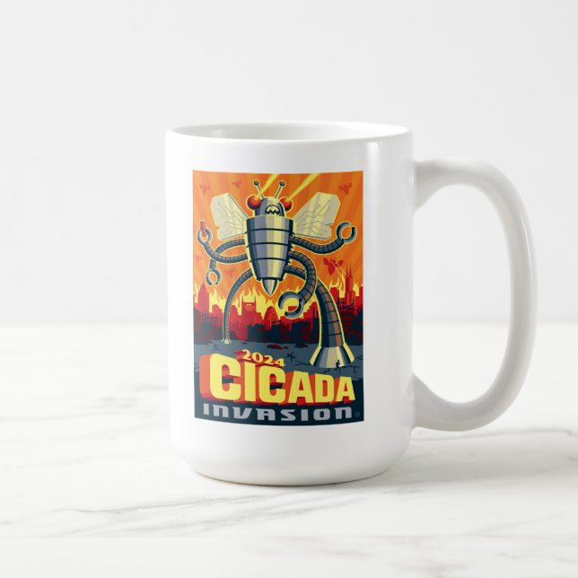 Caneca De Café Robot Cicada (Direita)