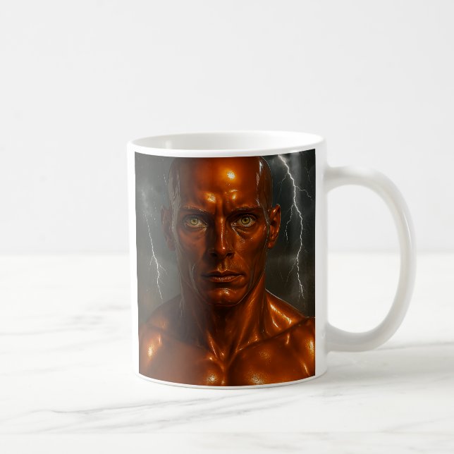 Caneca De Café Robot humanoïde enflammé (Direita)
