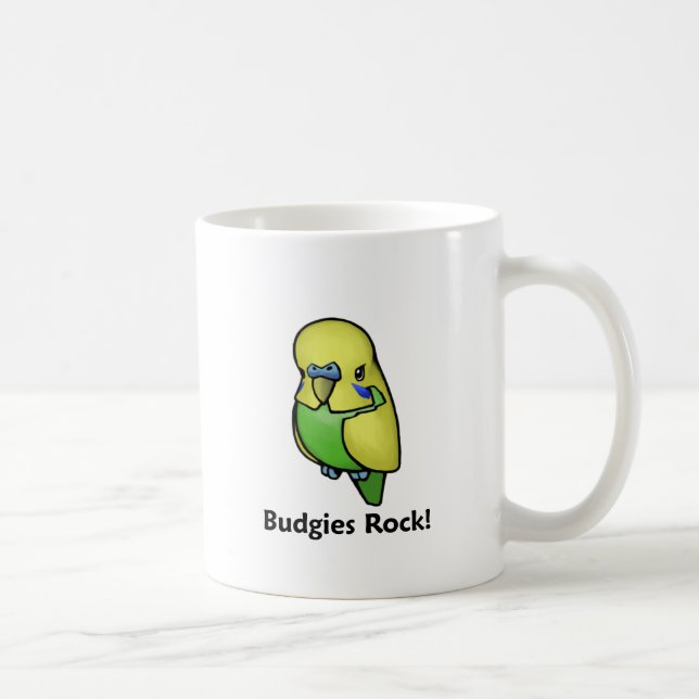Caneca De Café Rocha de Budgies! (Direita)