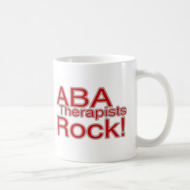 Caneca De Café Rocha dos terapeutas do ABA (vermelha) (Direita)