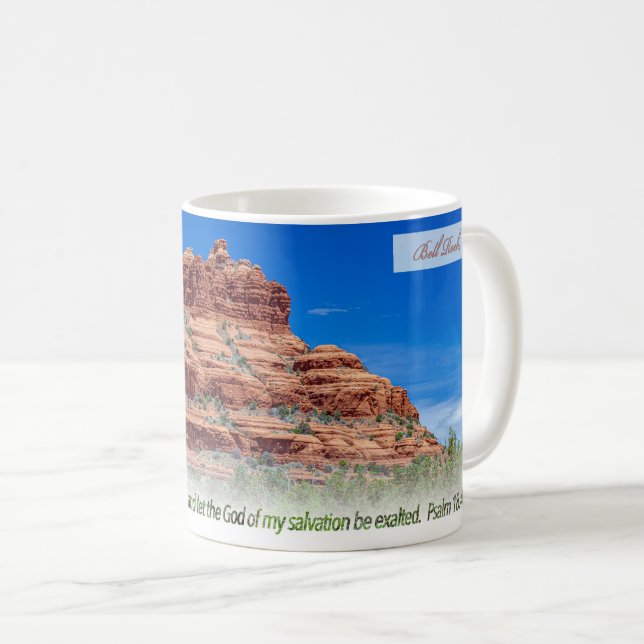 Caneca De Café Rocha Sino Salmo 18:46 KJV (Frente Esquerda)