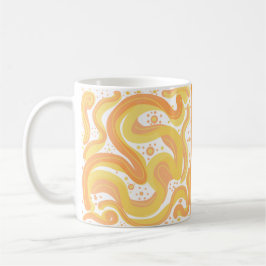 Caneca De Café Rochas Laranja E Amarelo Com Pontos