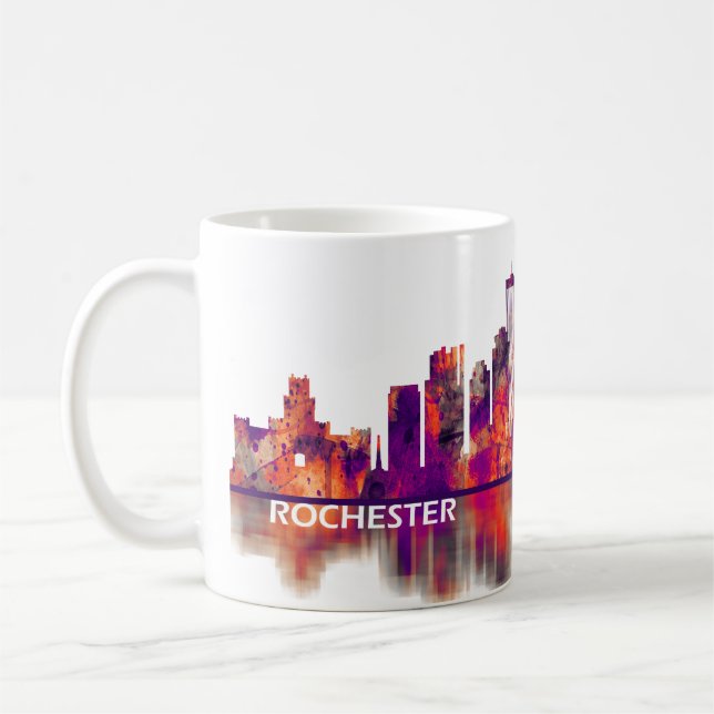 Caneca De Café Rochester New York Skyline (Esquerda)