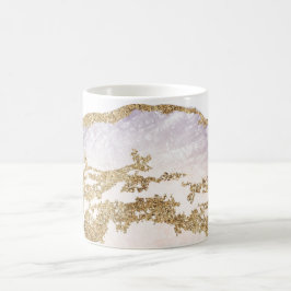 Caneca De Café *~* Rock Agate Watercolor Geode Glitter Dourado