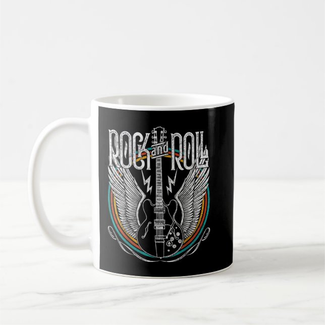 Caneca De Café Rock And Roll Music Guitar (Esquerda)