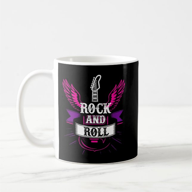 Caneca De Café Rock And Roll Music Guitar 1 (Esquerda)
