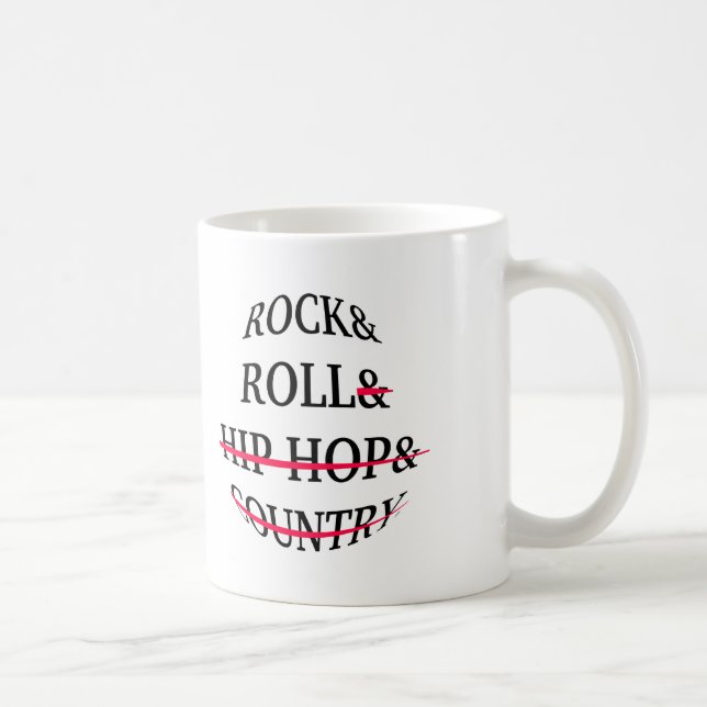 Caneca De Café Rock and Roll Text (Direita)
