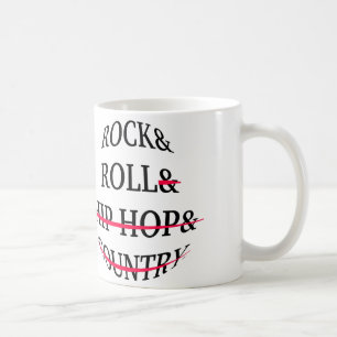 Caneca De Café Rock and Roll Text