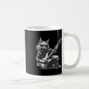 Caneca De Café Rock Cat tocando violão Engraçado violão