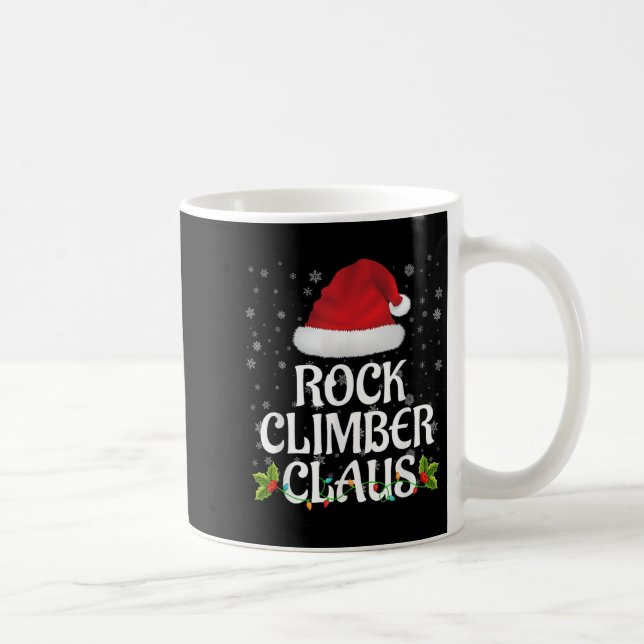 Caneca De Café Rock Climber Claus Christmas Lights Pajama Family  (Direita)