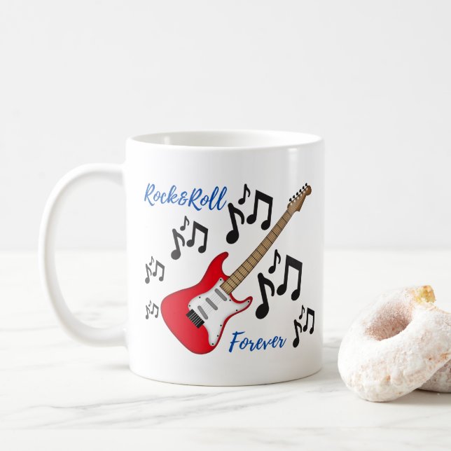 Caneca De Café Rock E Roll Para Sempre (Com Donut)