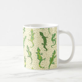 Caneca De Café Rock Escalando Geckos em amarelo - padrão perfeito