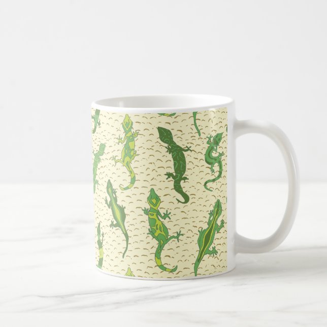 Caneca De Café Rock Escalando Geckos em amarelo - padrão perfeito (Direita)