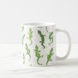 Caneca De Café Rock Escalando Geckos em amarelo - padrão perfeito