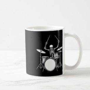 Caneca De Café Rock N Roll Drummer Skeleton Tocando Tambores