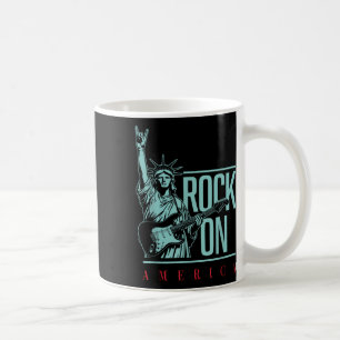 Caneca De Café Rock On America 4 De Julho Vintage Estátua De Libe