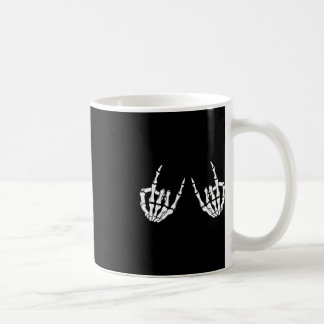 Caneca De Café Rock On Rock Star Skeleton Mãos Rocker Spooky Hal