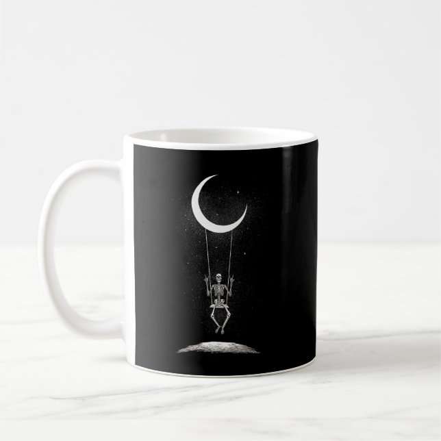 Caneca De Café Rock On Skeleton Moon (Esquerda)