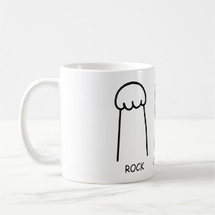 Caneca De Café Rock, Papel, Tesoura
