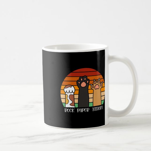 Caneca De Café Rock Paper Tesoura Jogo Kitten Lover Paws Animais (Direita)