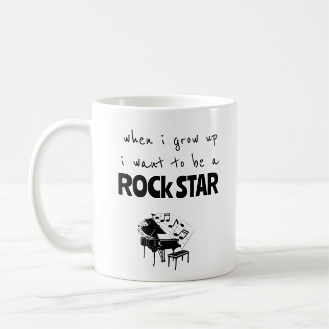 Caneca de Café Rock Star Quando Eu Crescer (Esquerda)