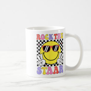 Caneca De Café Rock The Staar Test Day Motivational Teacher Testi