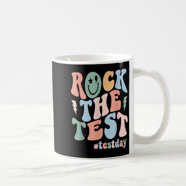 Caneca De Café Rock The Test Testing Day Retro Motivational Teach (Direita)