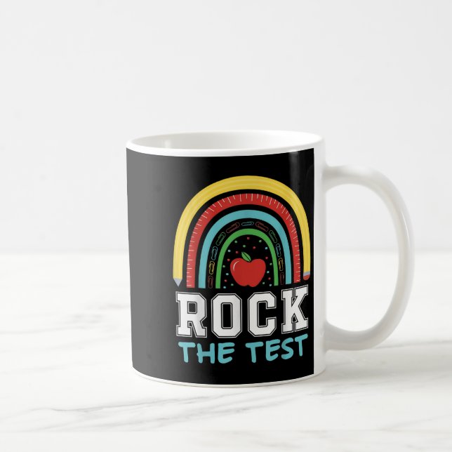 Caneca De Café Rock The Test Testing Day Retro Motivational Teach (Direita)