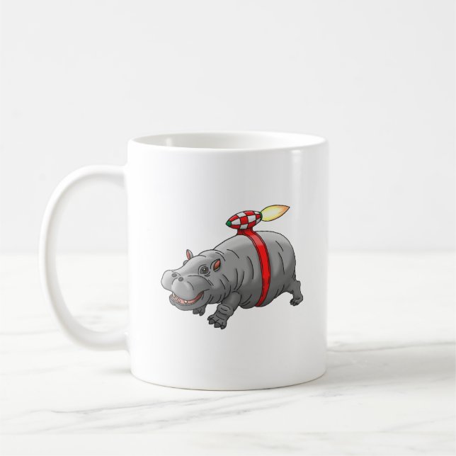Caneca De Café Rocket Hippo Birthday (Esquerda)