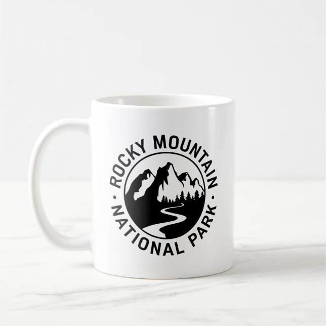 Caneca De Café Rocky Mountain National Park Emblem (Esquerda)