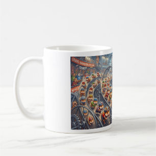 Caneca De Café Roda de corrida de hamsters fofos Gráfico esportiv