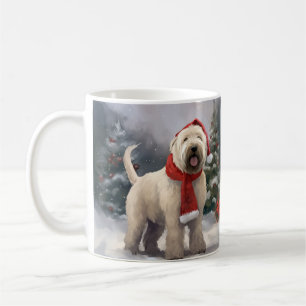Caneca De Café Roda Terrier Dog no Natal da Neve