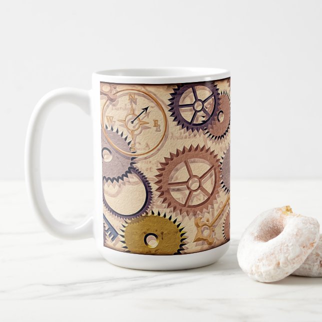Caneca De Café Rodas, Artes, Chaves, Tintas De Óleo De Mapas Anti (Com Donut)