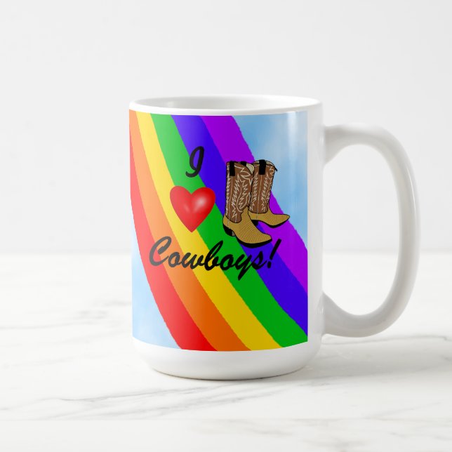 Caneca De Café Rodeio-Arco-íris do orgulho gay (Direita)