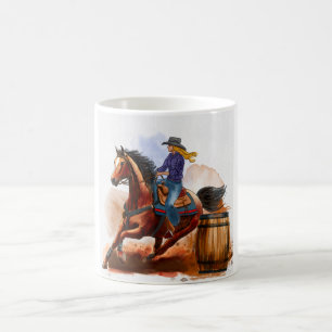 Caneca De Café Rodeo Barrel Racing