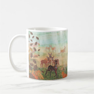 Caneca De Café Roe Deer Capreolus capreolus em Forest Sunlight