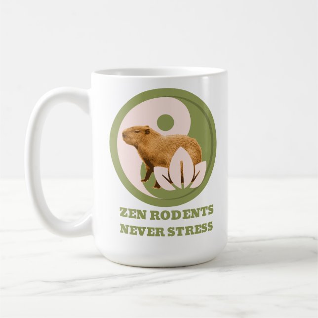 Caneca De Café Roedores Zen Nunca Estressam Humor do Capivara (Esquerda)