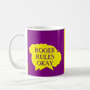 Caneca De Café Roger governa o motif roxo amarelo