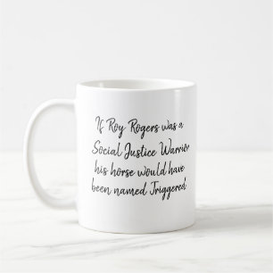 Caneca De Café Roger Rogers SJW Engraçado Texto Preto Personaliza