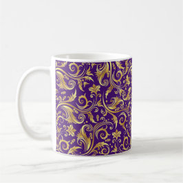 Caneca De Café Rolagem de Ouro Roxo Ametist
