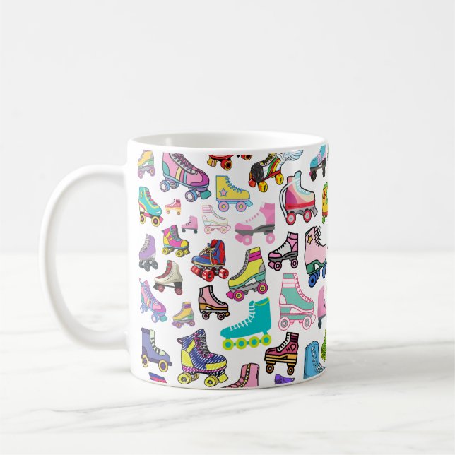 Caneca De Café Rollerskate Roller Derby Inspirou Mug (Esquerda)