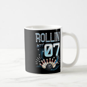 Caneca De Café Rollin' Em 7 Boliche de Aniversário 7 Bowler Bday 