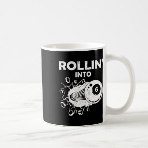 Caneca De Café Rollin para 6 Billiards 6 Birthday Flaming Billi