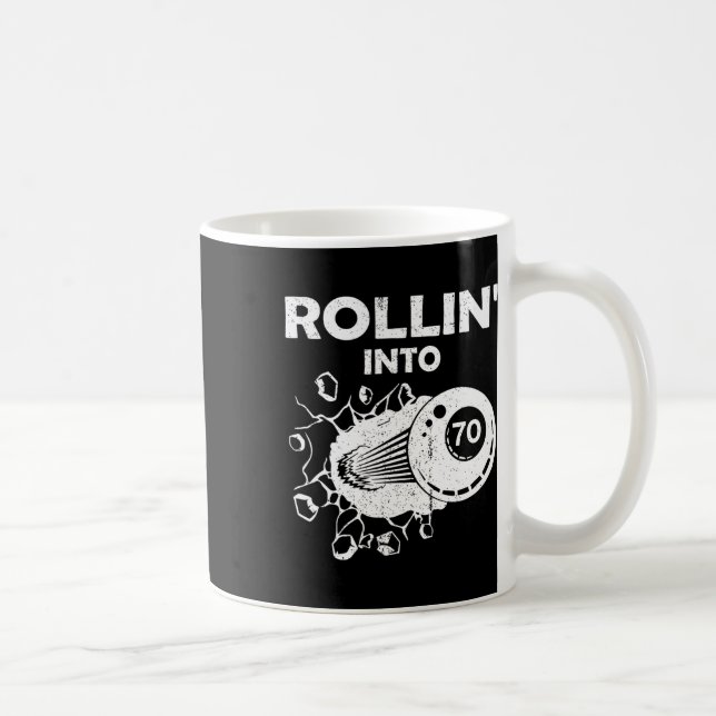 Caneca De Café Rollin para 70 Bilhar 70 de Aniversário (Direita)