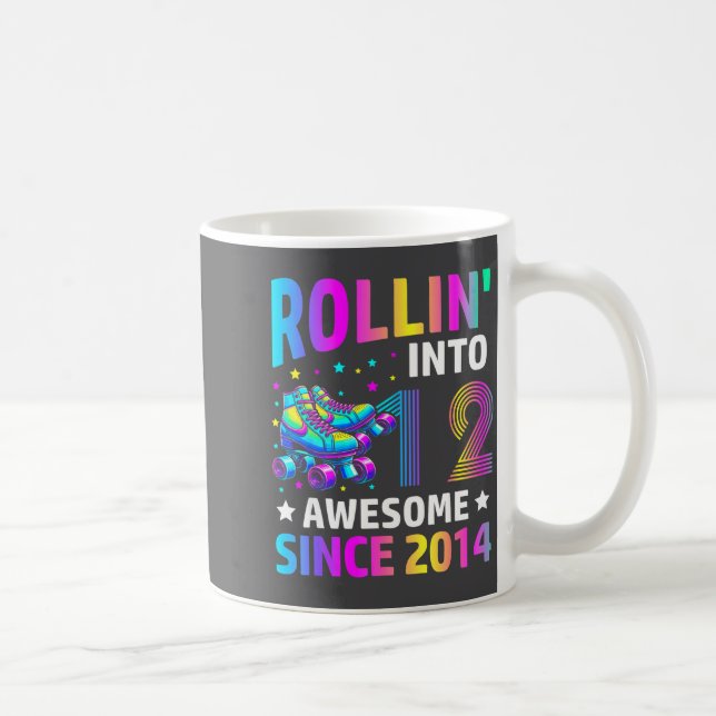Caneca De Café Rolling Into 12 Years Old Skates 12th Birthday Gir (Direita)