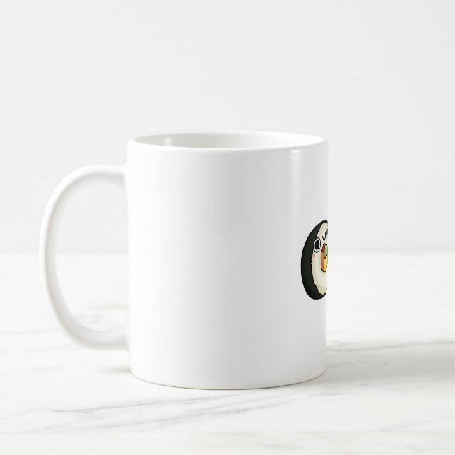 Caneca De Café Rolos de Sushi Kawaii Felizes (Esquerda)