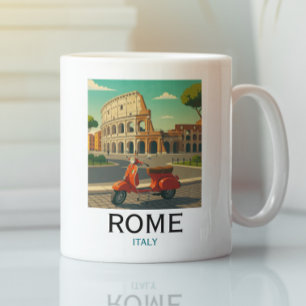 Caneca De Café Roma Clássica Itália Coliseu Viagem Vintage