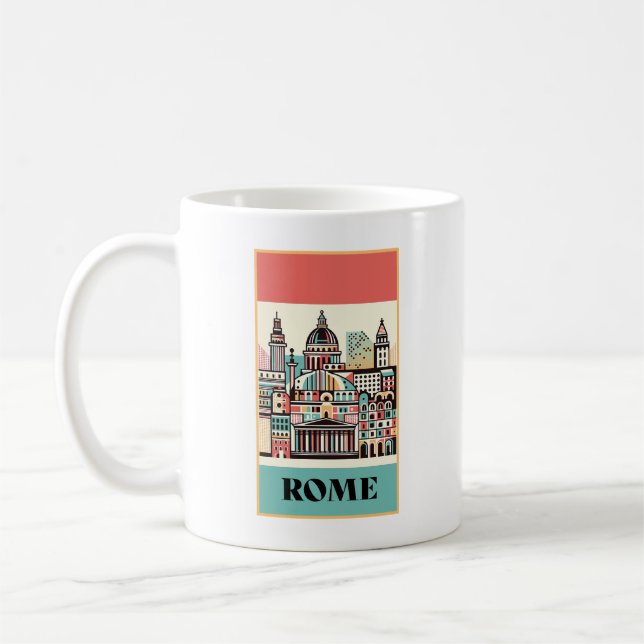 Caneca De Café Roma Itália Art Deco (Esquerda)