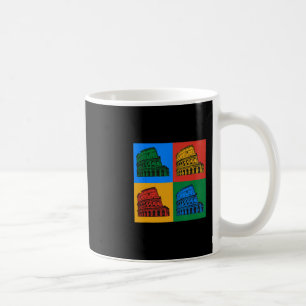 Caneca De Café Roma Itália Colosseum Pop Art Cores Retrato Viagem