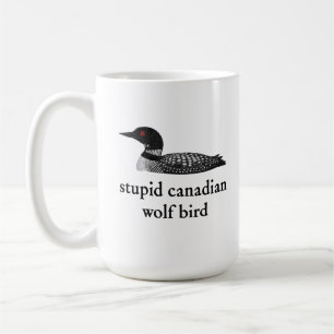 Caneca De Café Romance de Hockey de Lobo Canadense Idiota para Hó